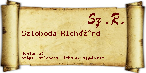 Szloboda Richárd névjegykártya